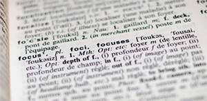 A dictionary page with the word ‘focus’.