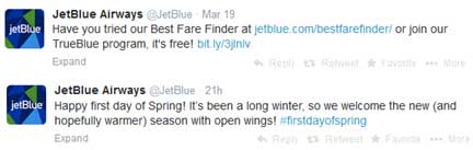 JetBlue Tweets