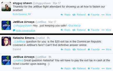 JetBlue customer service tweets