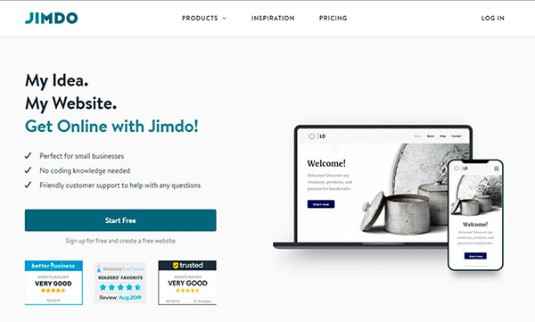 Jimdo Home Page